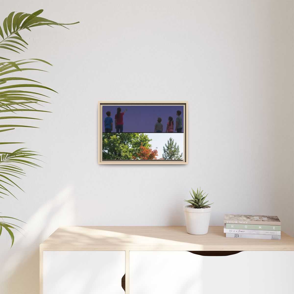 Matte Canvas, Framed - Stardust & Forest Discovery — Natural...