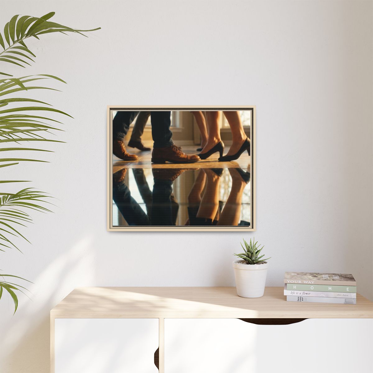 Matte Canvas, Framed - Golden Hour Reflections Cinematic Art...