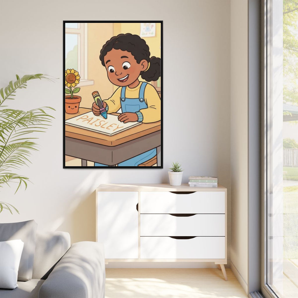 Matte Canvas Framed - Paisley Classroom Joy — Black / 1.25"...