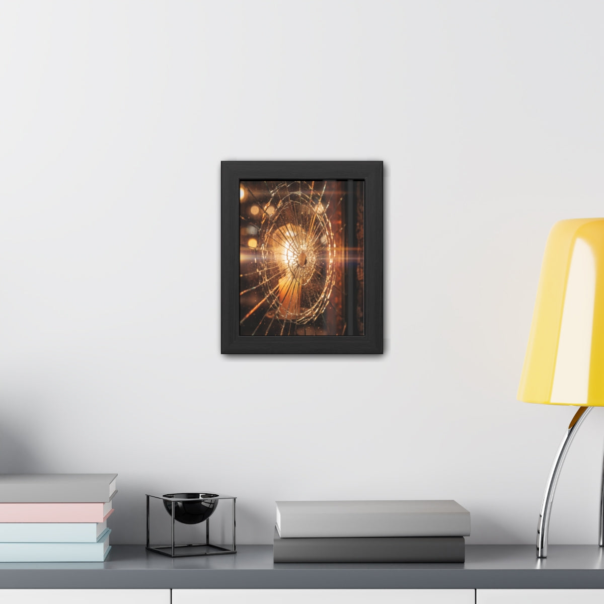 Framed Poster - Moody Fractured Glass — Portrait