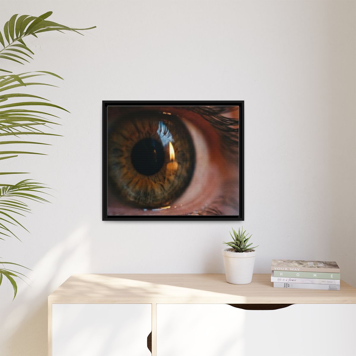 Matte Canvas, Framed - Amber Iris Reflection Fine Art Print...