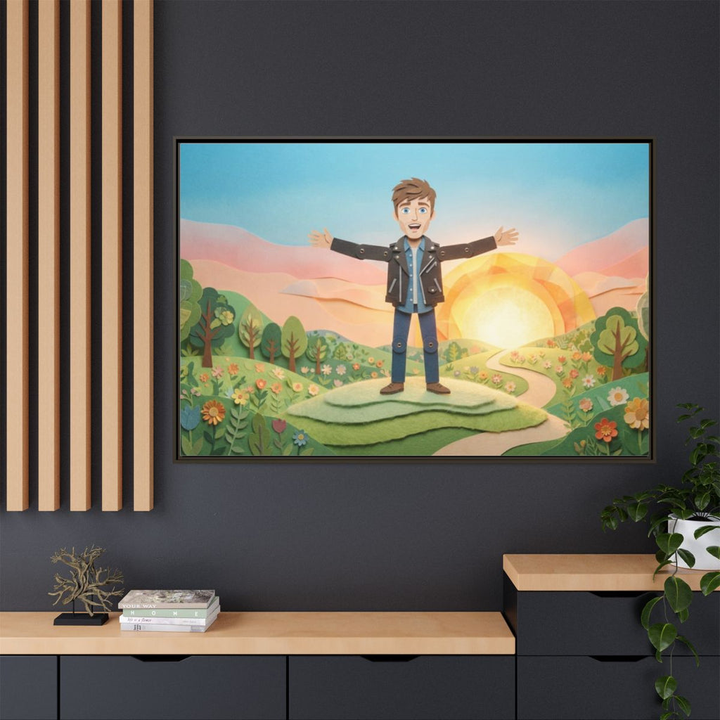Framed Matte Canvas - Sunny Meadow Story — Espresso / 1.25"...