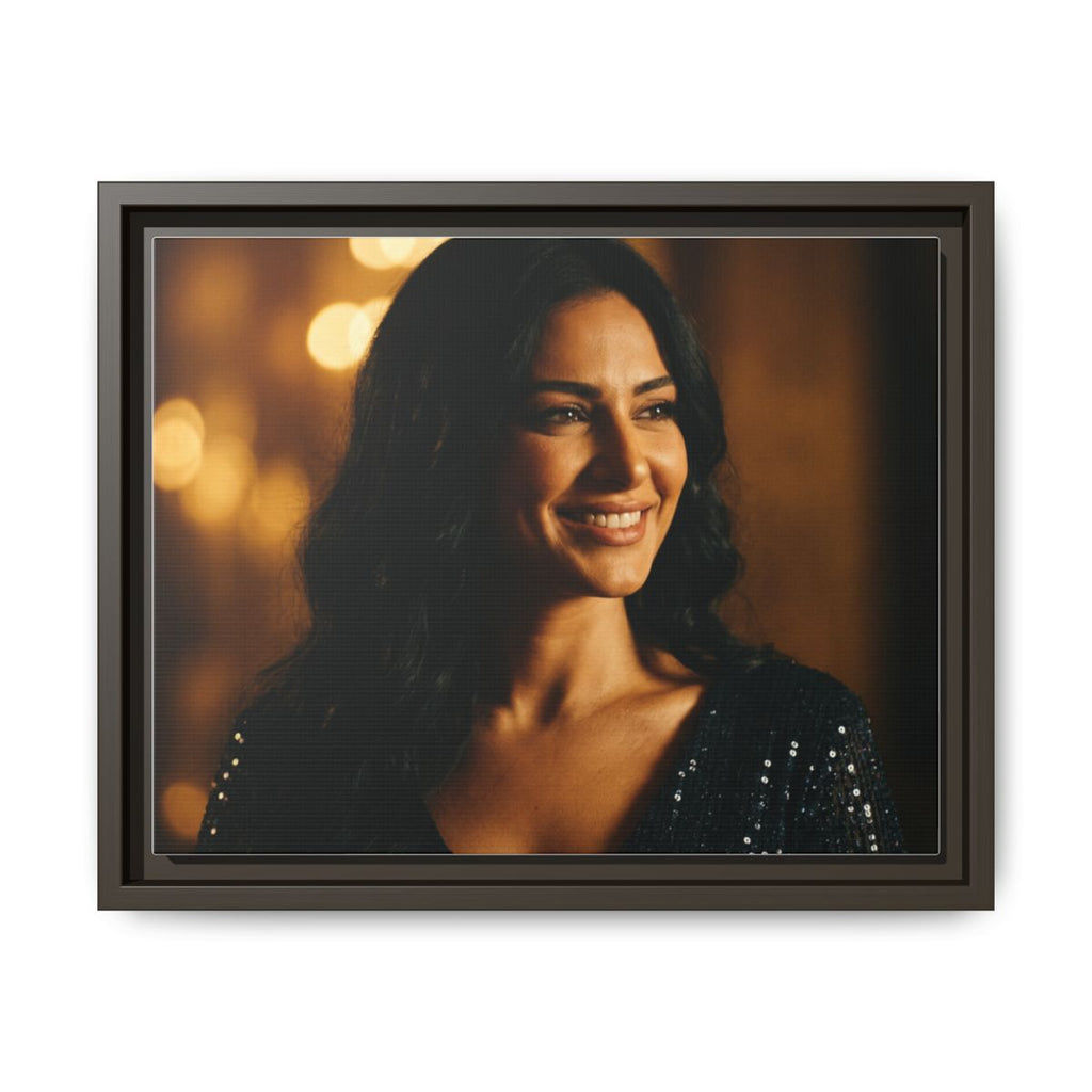 Framed Canvas Art - Golden Glamour — Espresso / 1.25"