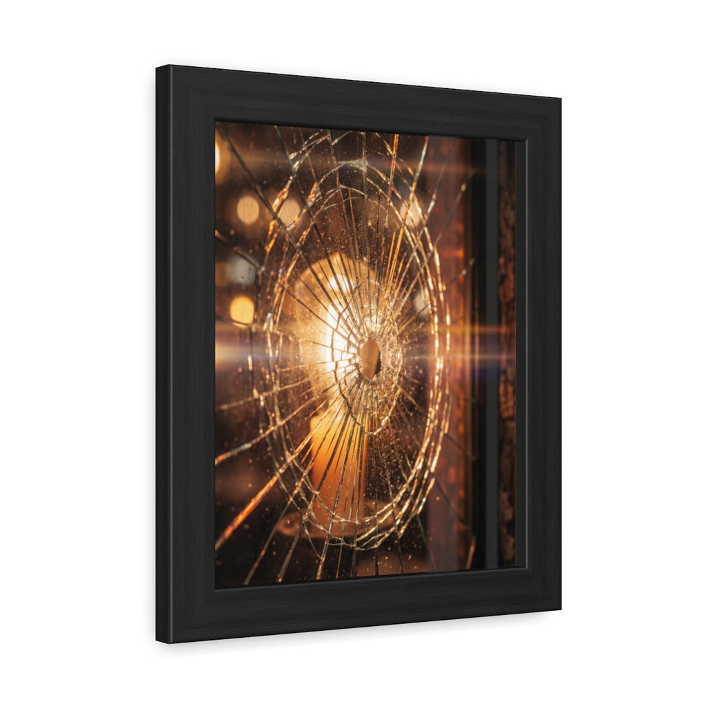 Framed Poster - Moody Fractured Glass — Portrait