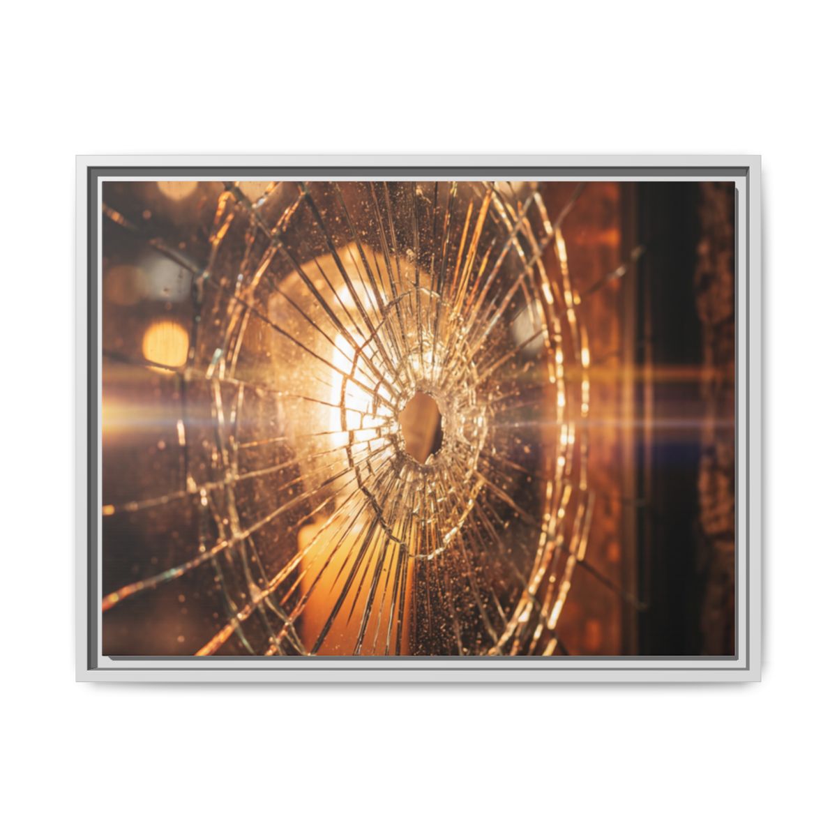 Framed Matte Canvas - Shattered Glass — White / 1.25"