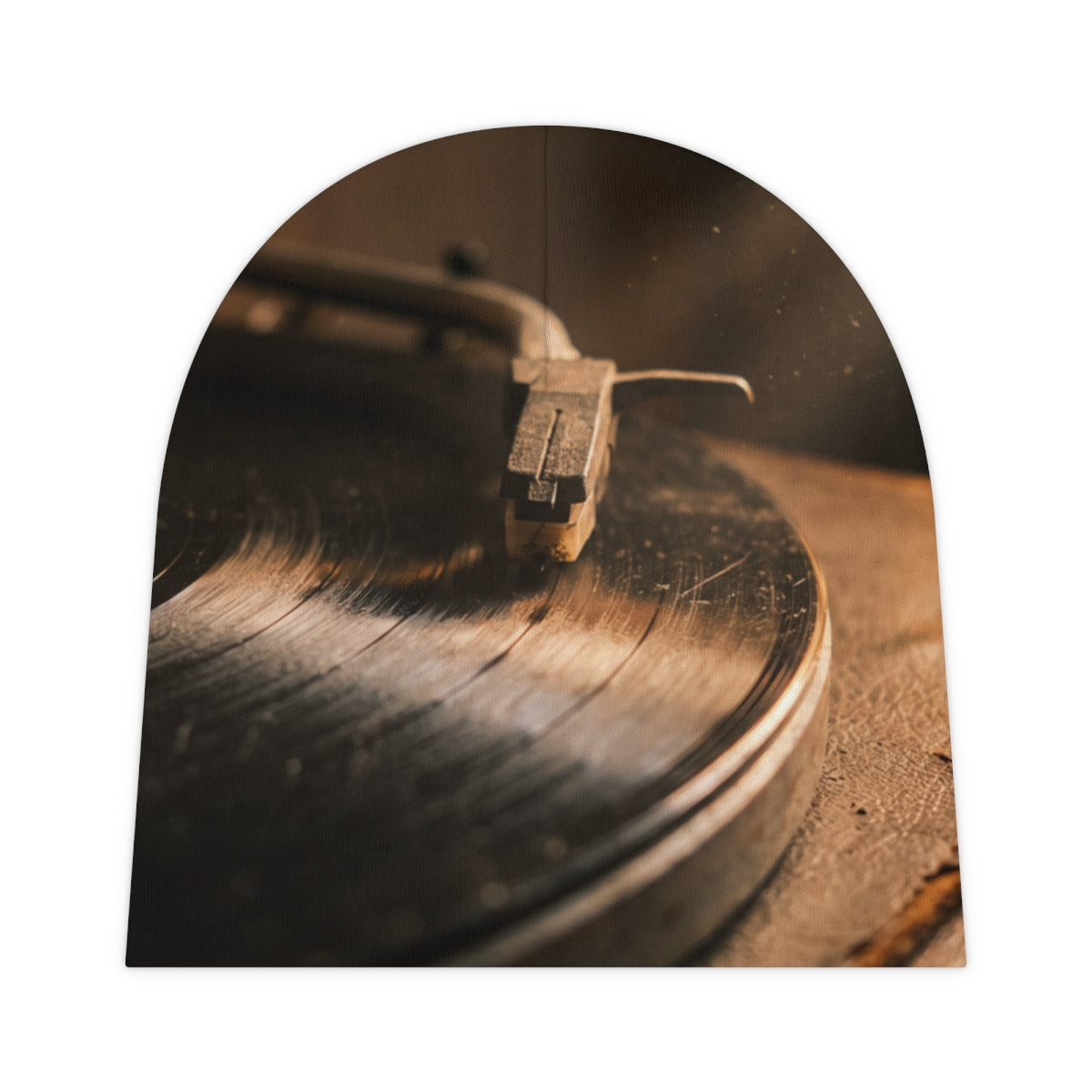 Baby Beanie with Vintage Turntable Art