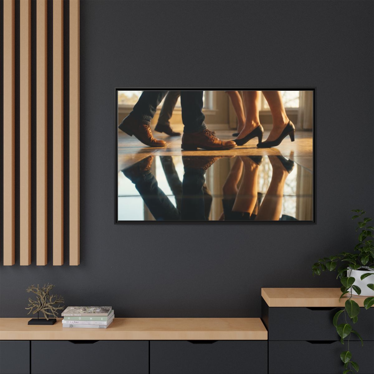 Matte Canvas, Framed - Golden Hour Reflections Cinematic Art...