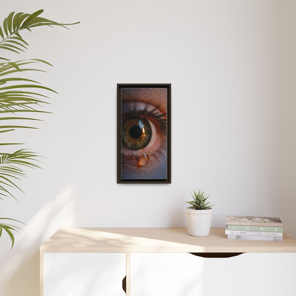 Matte Canvas, Framed - Amber Iris Reflection Fine Art Print...