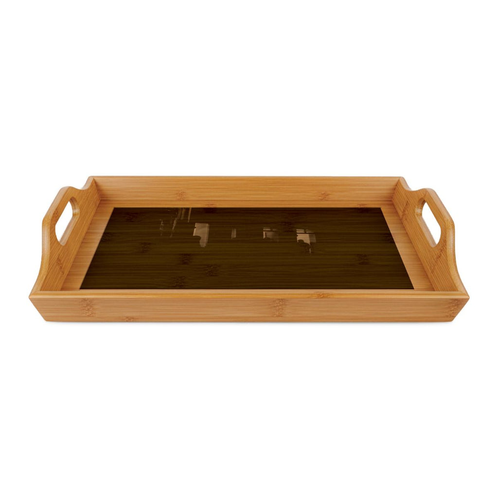 Bamboo Serving Tray - Shadowed Alleyway Mystery Art Print |...