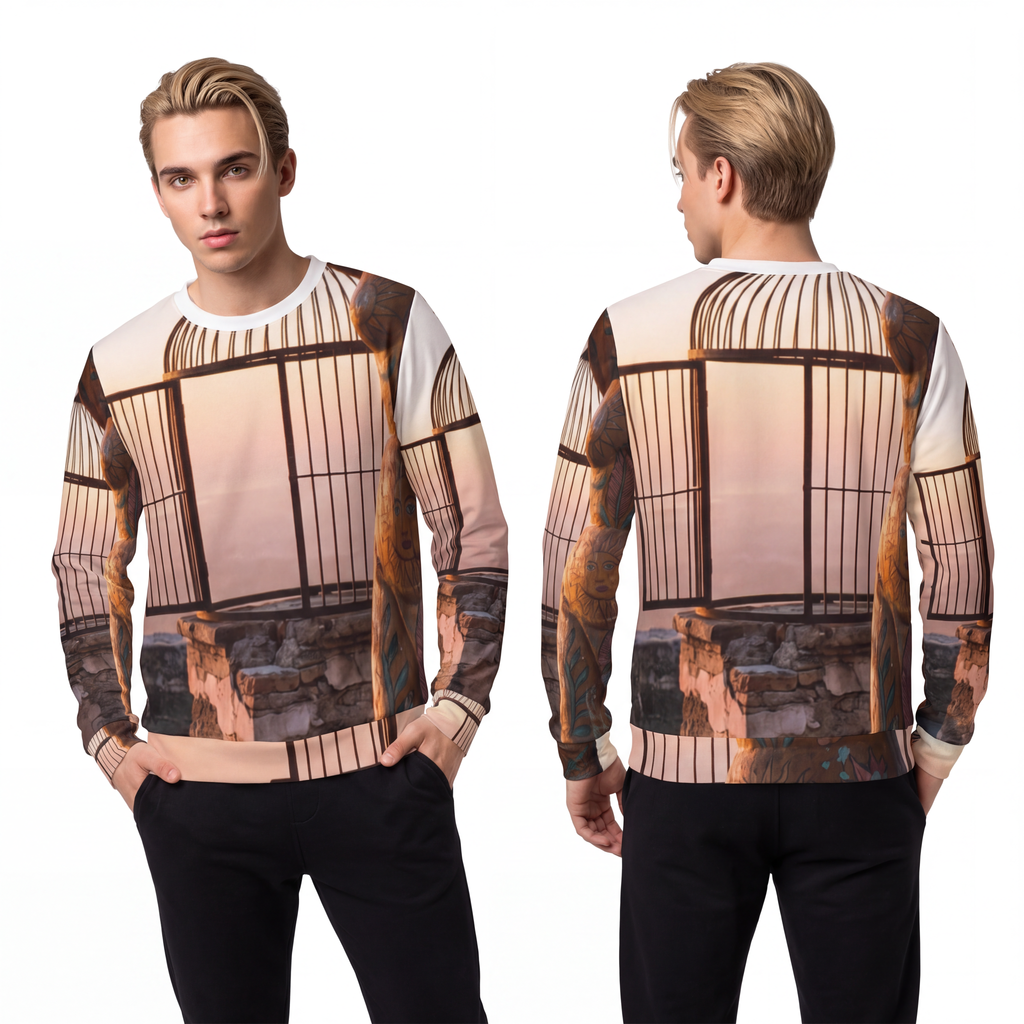 Men's Lightweight Sweatshirt - Golden Hour Mystic Sun... |...
