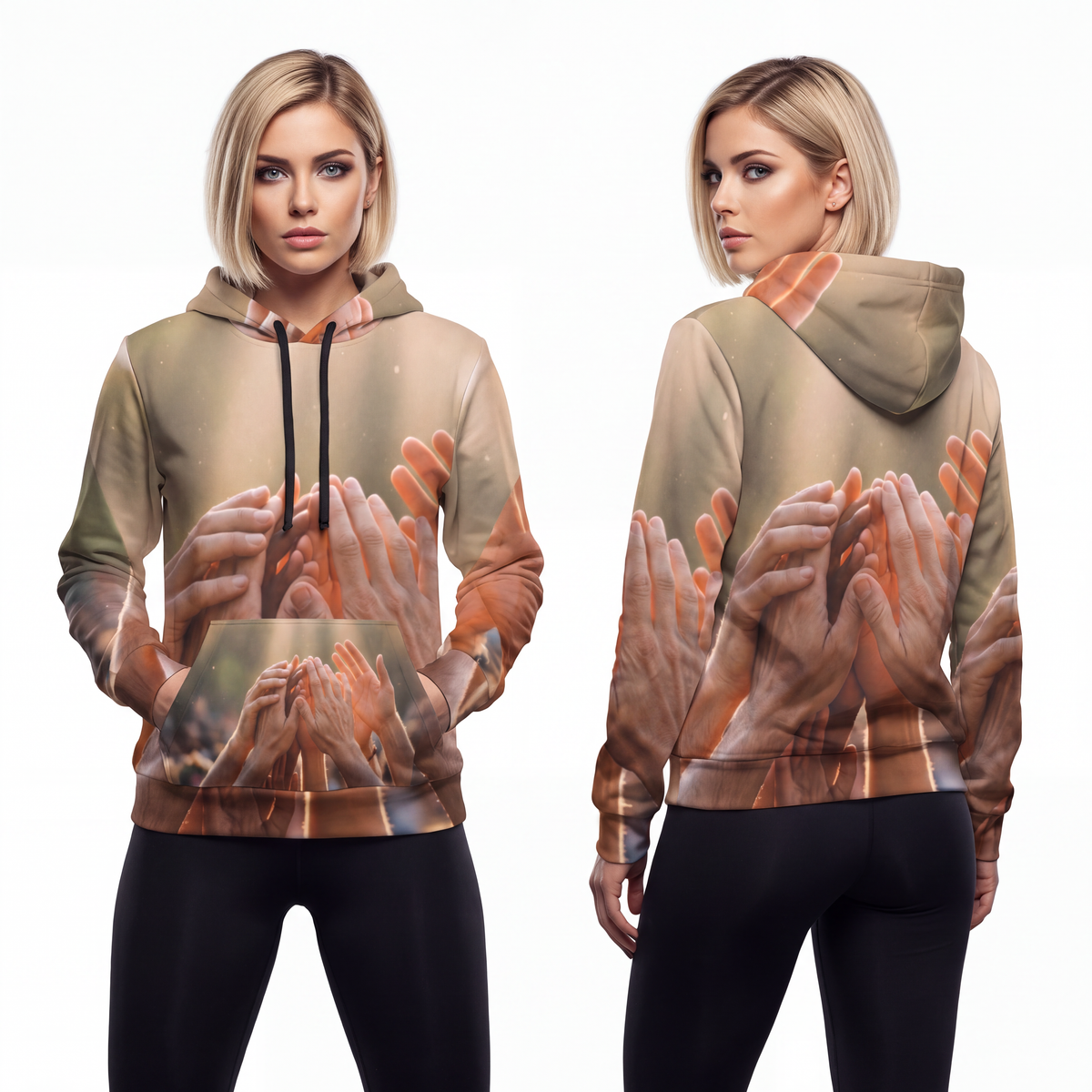 Athletic Hoodie - Golden Rays of Unity Wall Art | Echovira...