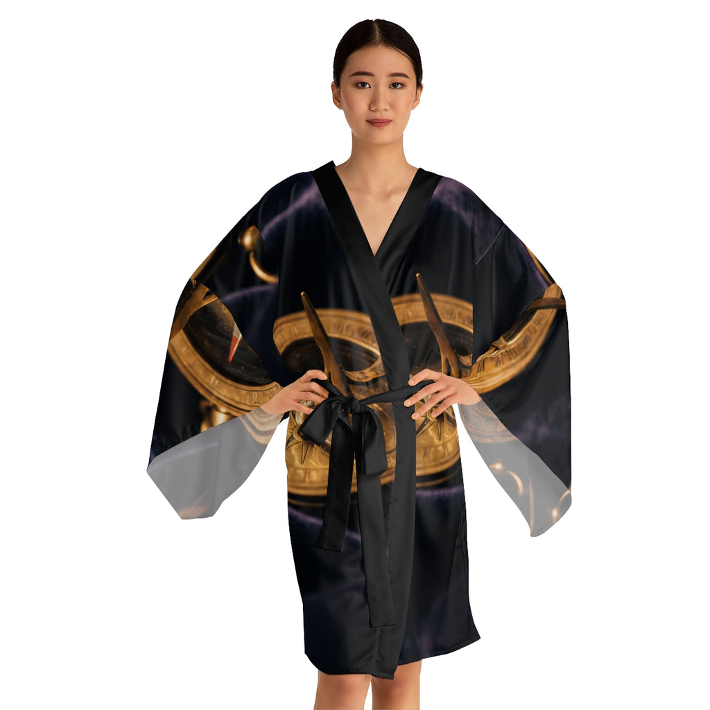 Sundial Compass Long Sleeve Kimono Robe
