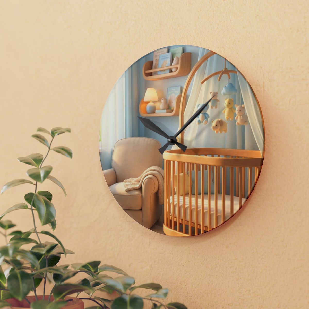 Nursery Dream Acrylic Wall Clock - Time