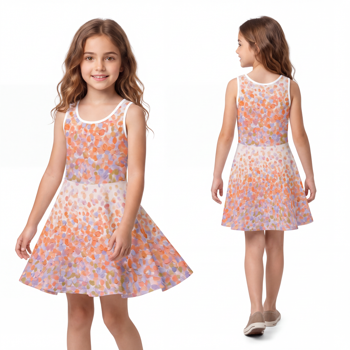 Girls' Sleeveless Sundress - Sunset Picnic | Echovira...