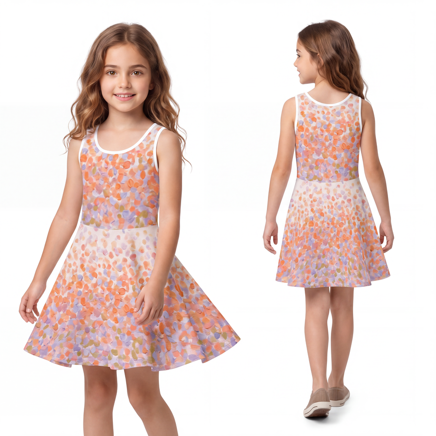 Girls' Sleeveless Sundress - Sunset Picnic