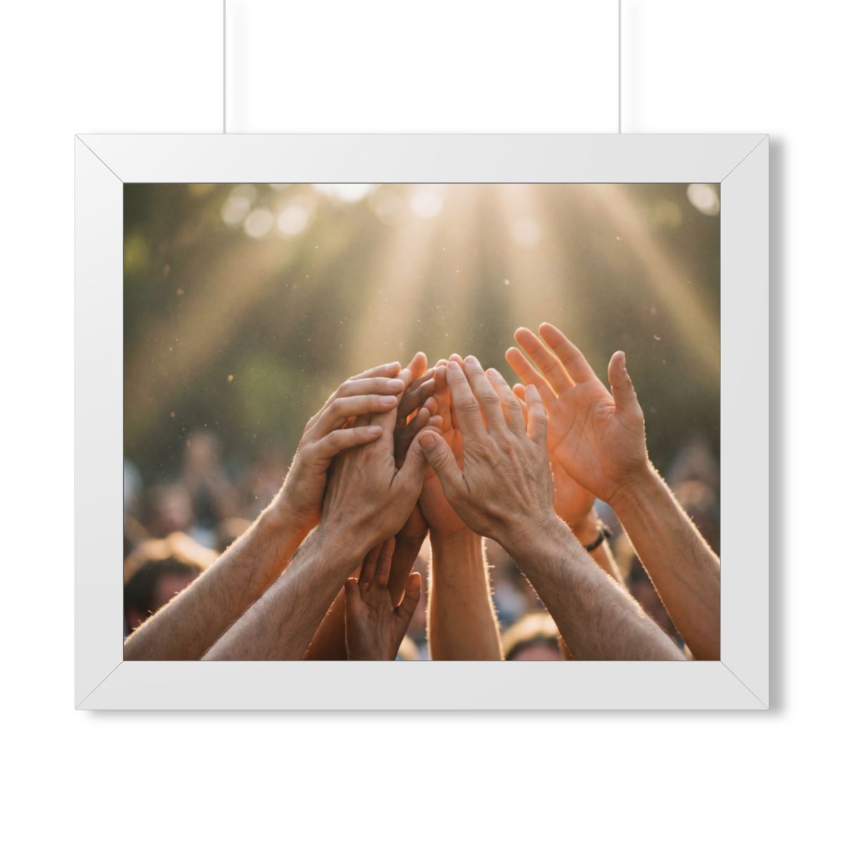 Framed Horizontal Poster - Golden Rays of Unity Wall Art......