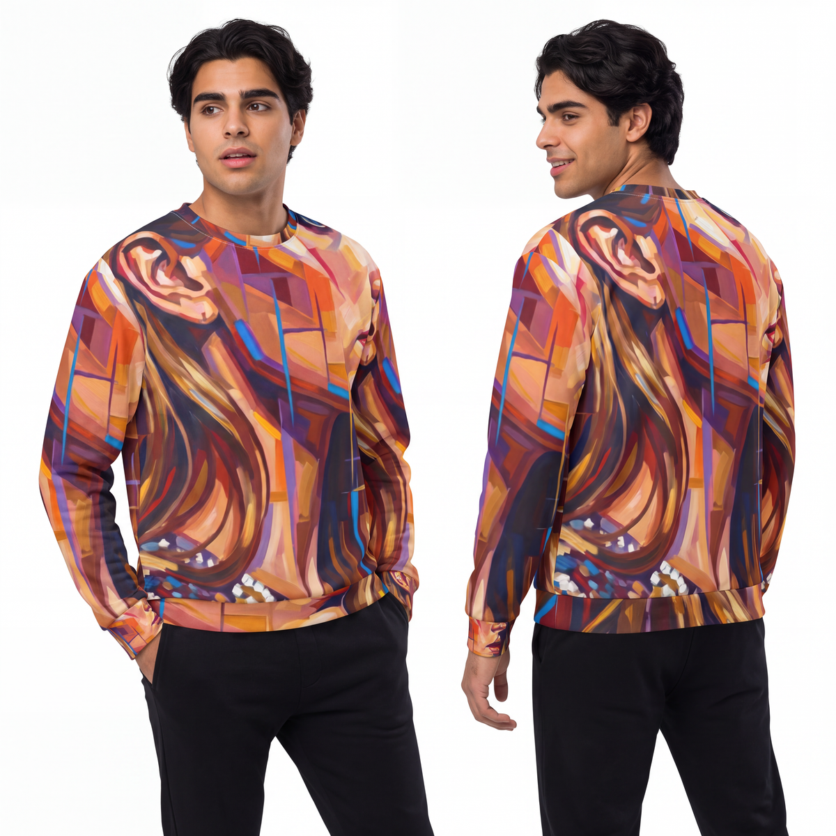 Men's Sweatshirt - Shattered Elegance | Echovira Gallery