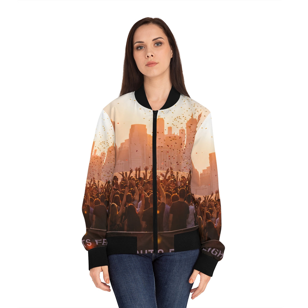 Women's Bomber Jacket - City Lights | Echovira Gallery