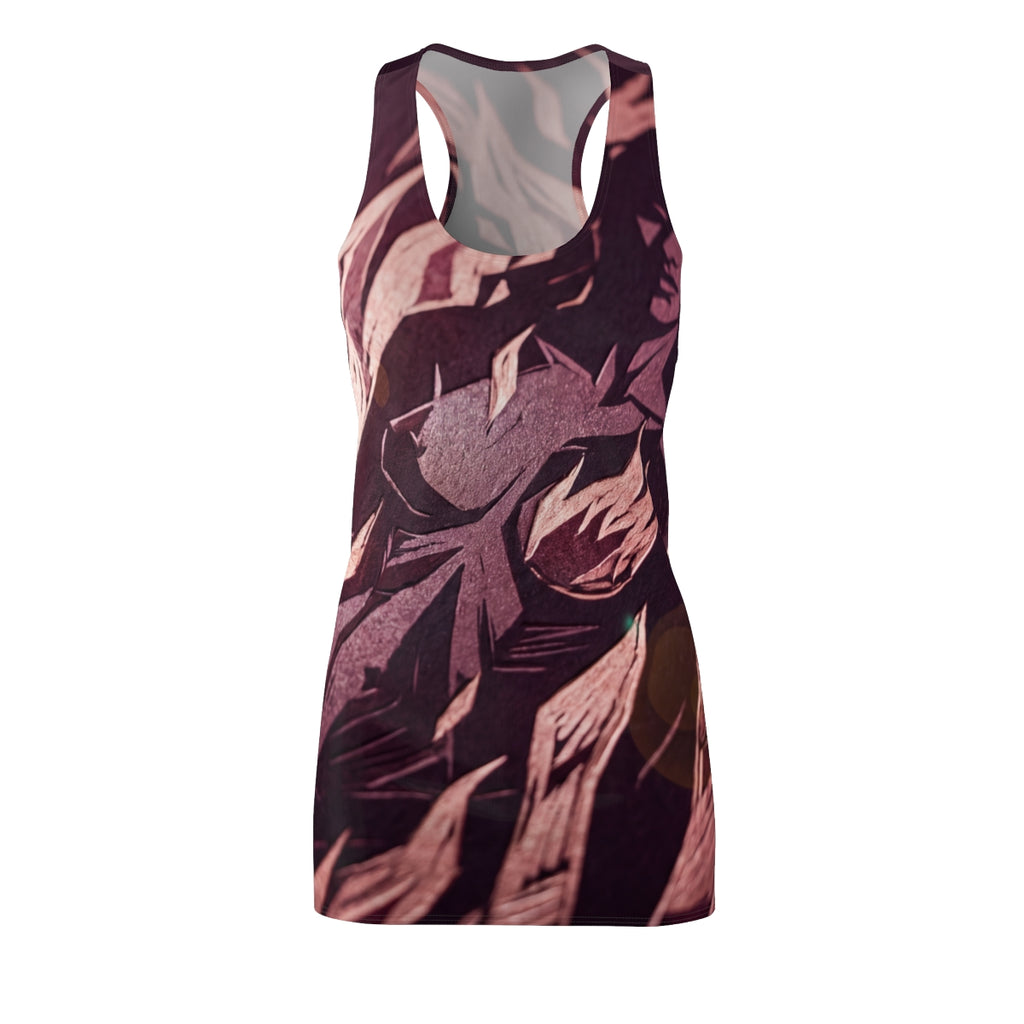 Women's Racerback Dress Crimson Flame Silhouette