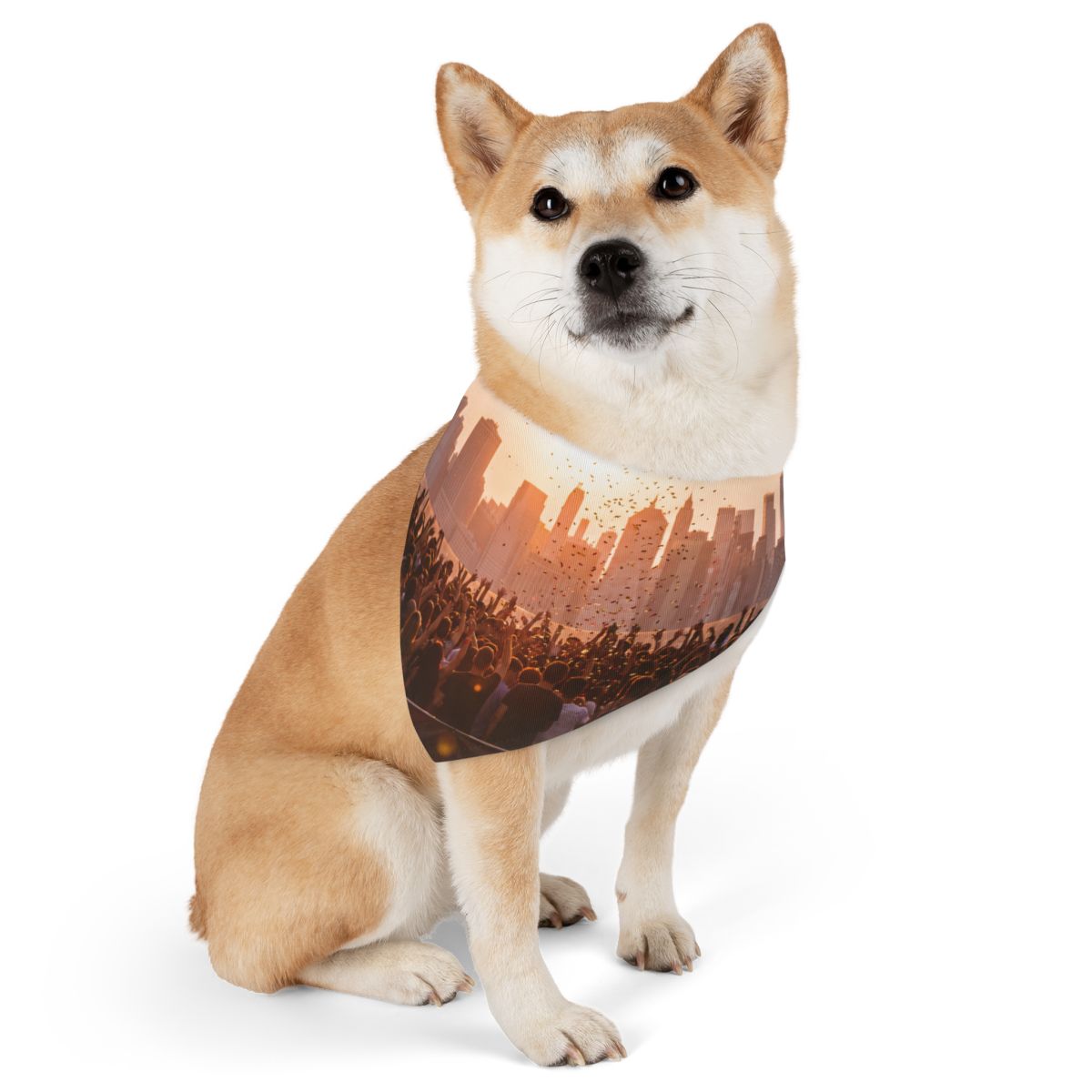 Pet Bandana Collar - City Lights | Echovira Gallery