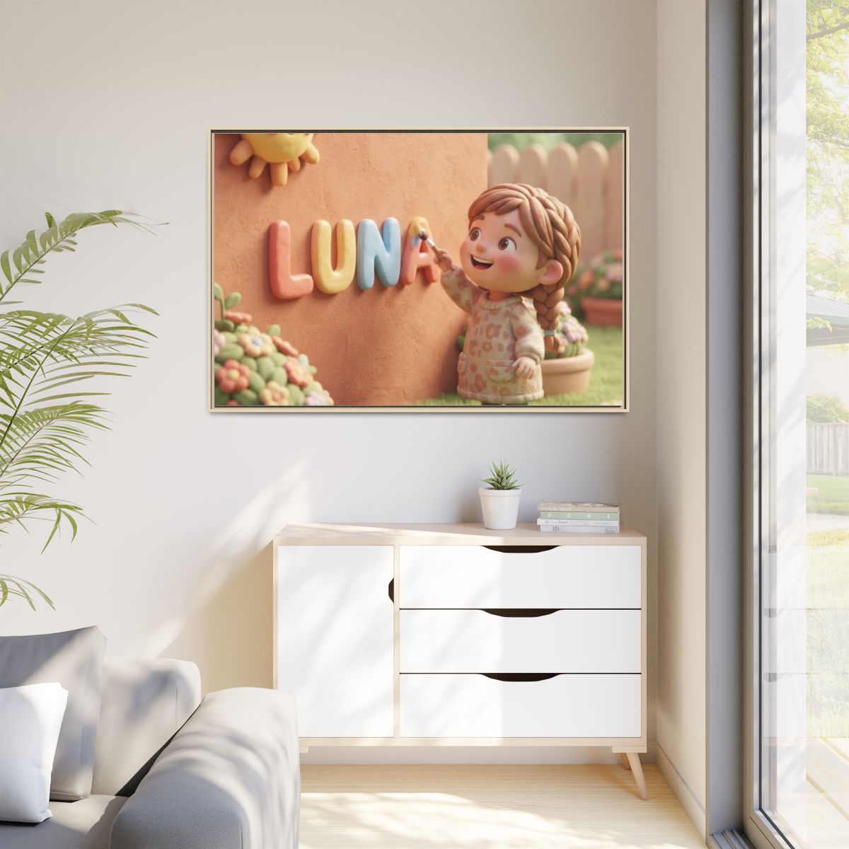 Matte Canvas Framed - Luna Sunshine Clay — Natural / 1.25"...