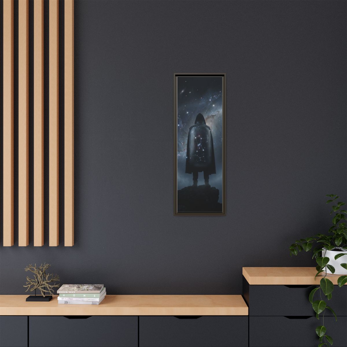 Framed Matte Canvas - Cosmic Sentinel — Espresso / 1.25"......