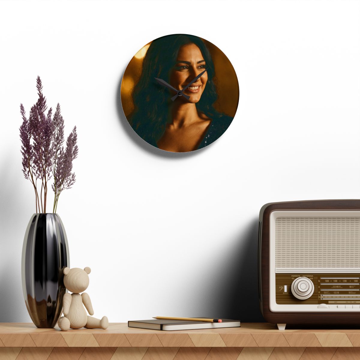 Acrylic Wall Clock - Midnight Radiance