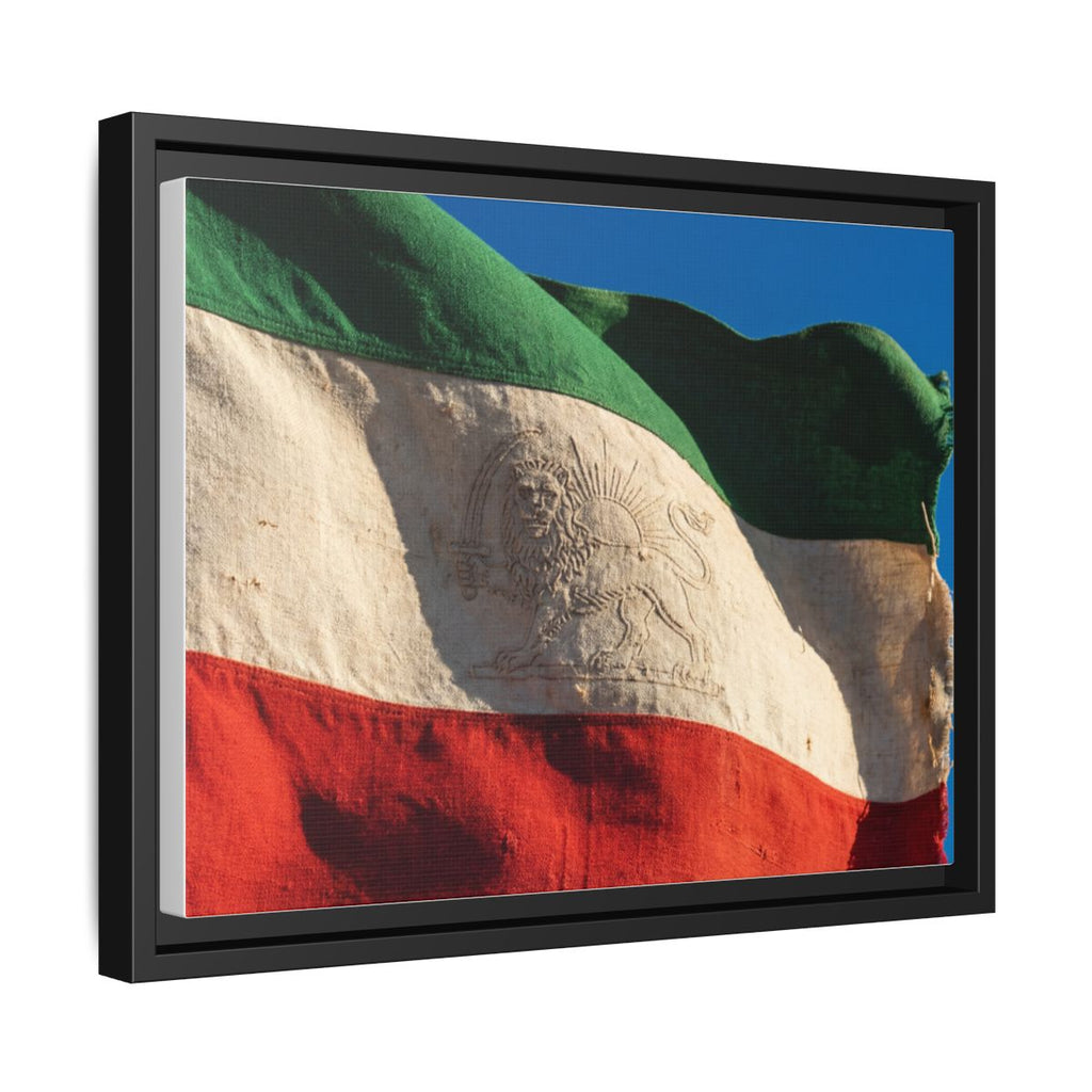 Framed Canvas Art - Distressed Flag — Black / 1.25"