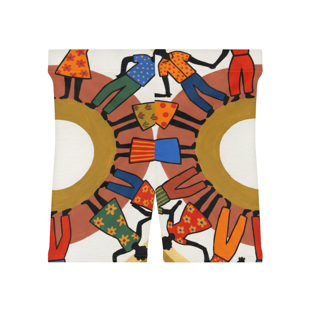 Women's Biker Shorts - Unity Mandala Folk Art | Echovira...
