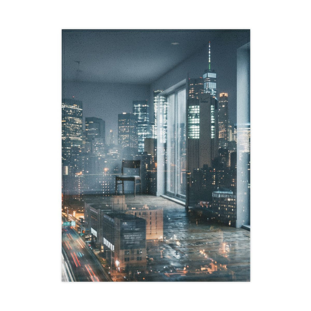 Toddler Blanket with Midnight City Skyline
