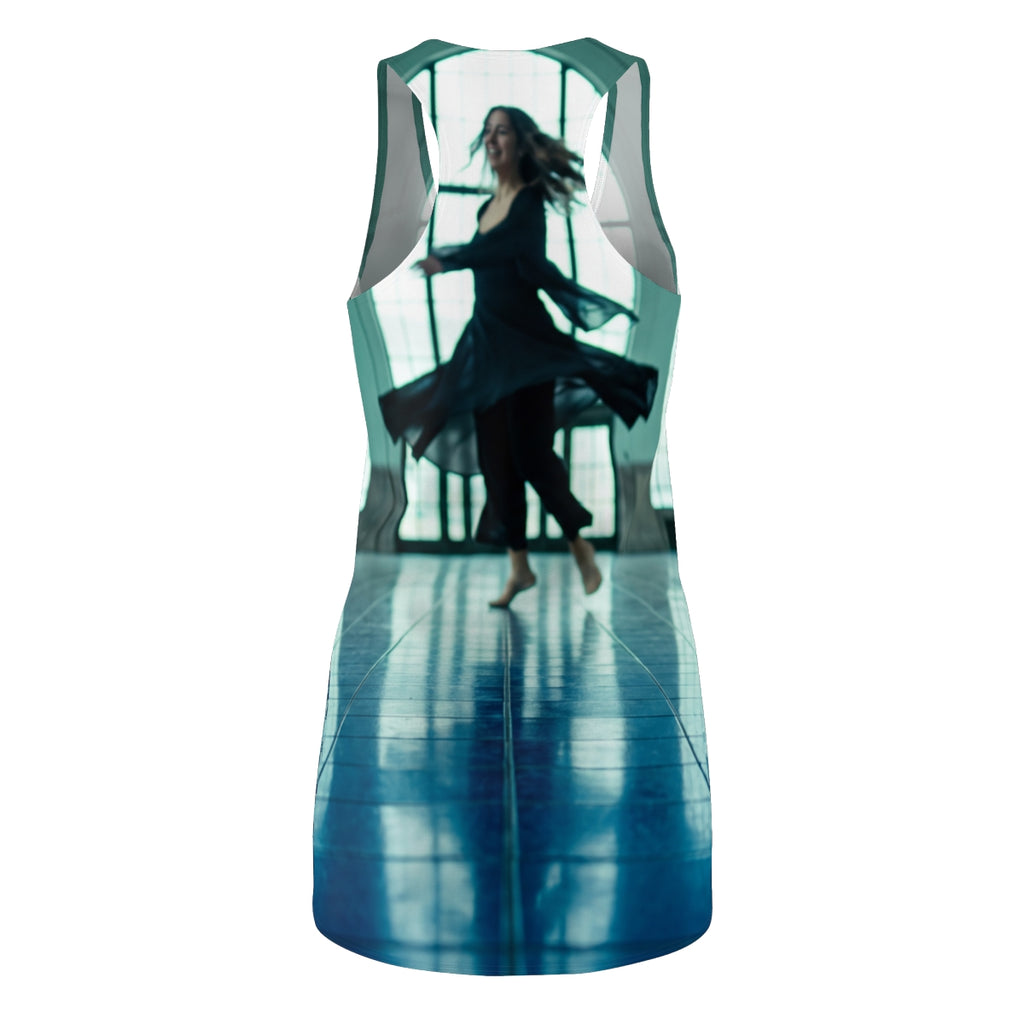 Women's Racerback Dress with Whirling Dancer Art