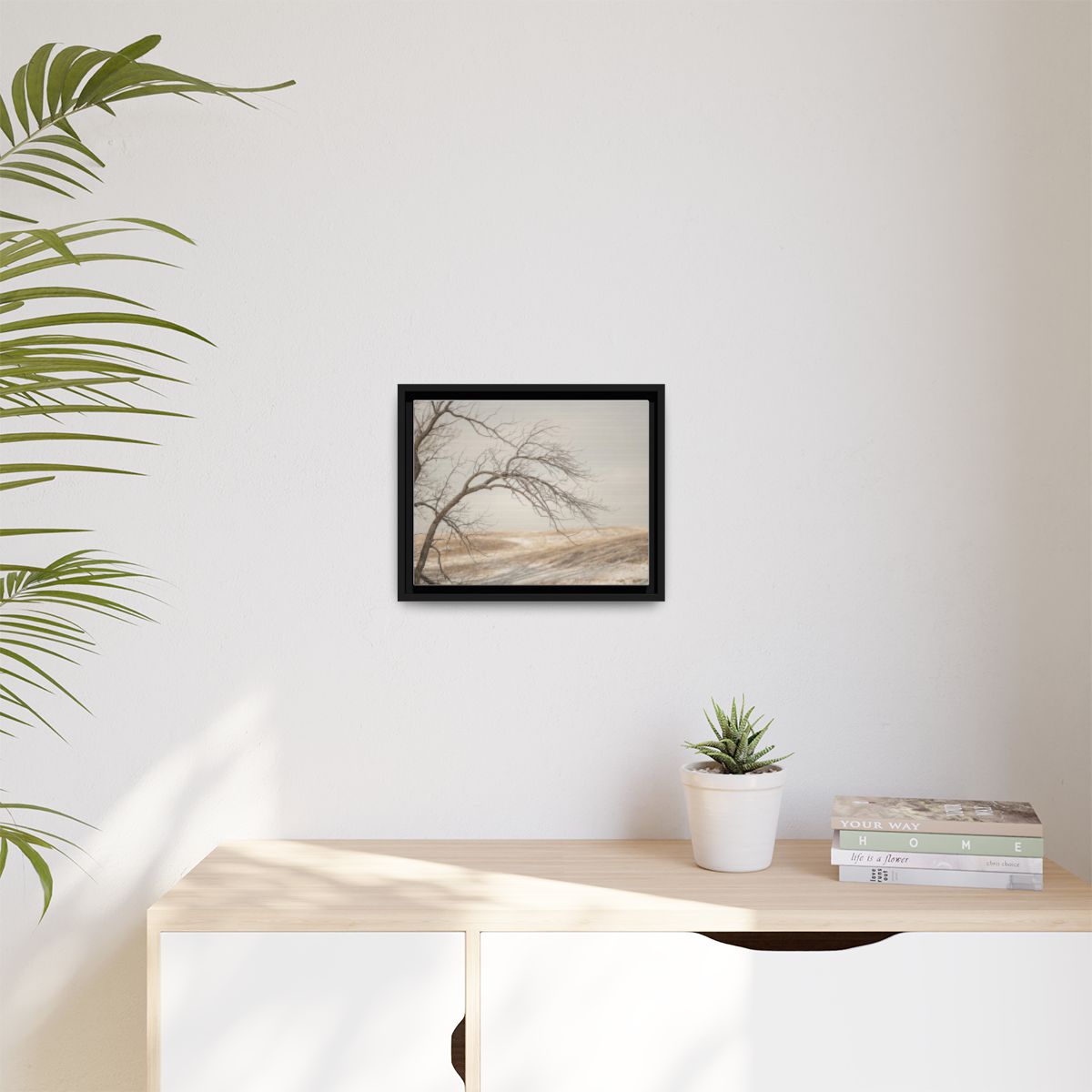 Matte Canvas, Framed - Winter Branch Solitude Landscape —......