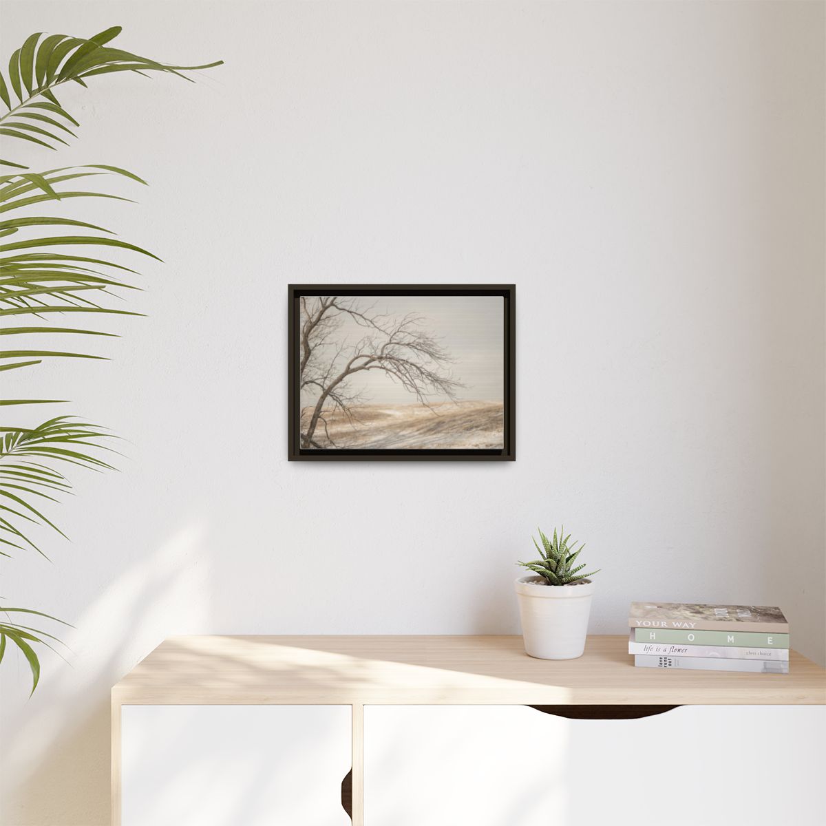 Matte Canvas, Framed - Winter Branch Solitude Landscape —......