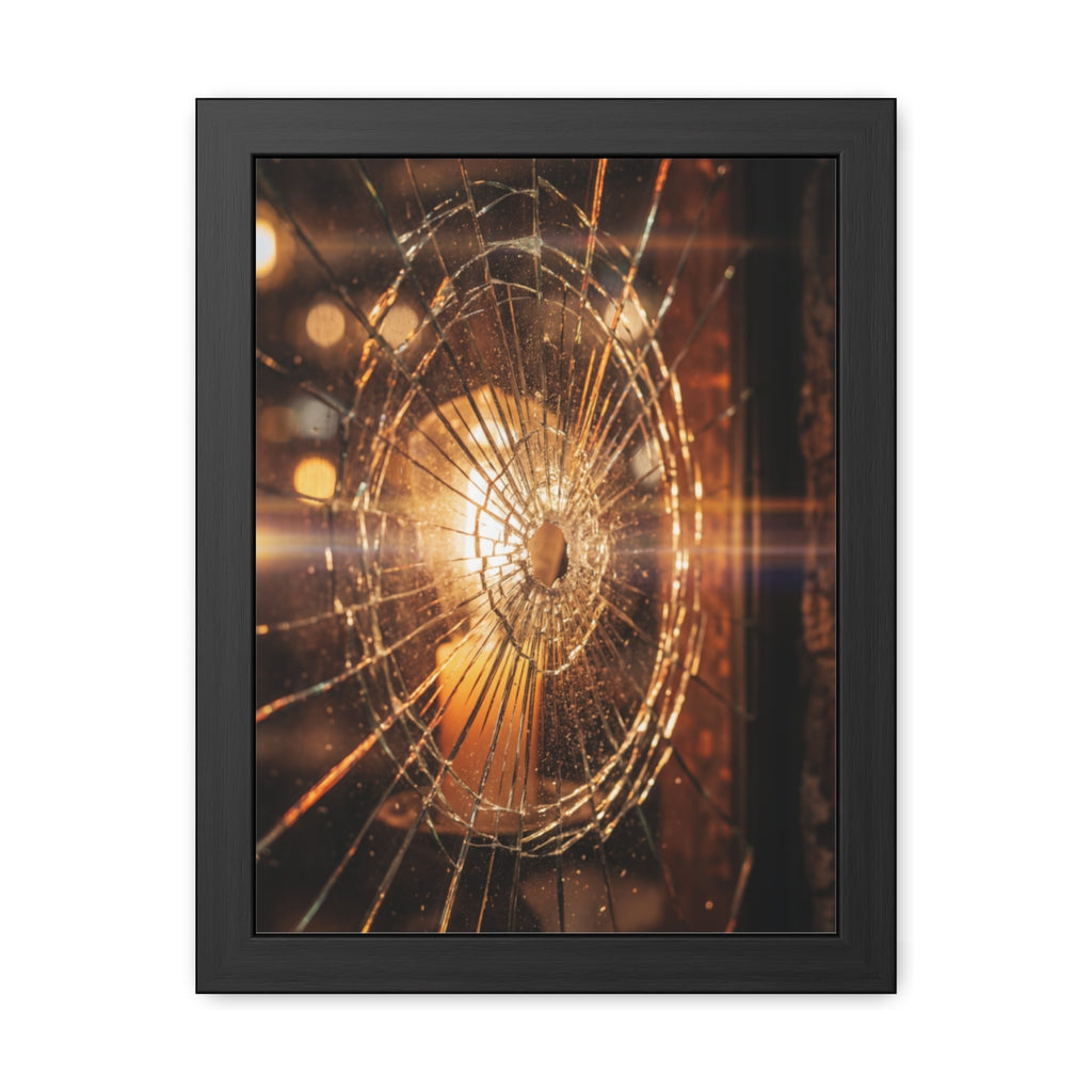 Framed Poster - Moody Fractured Glass — Portrait