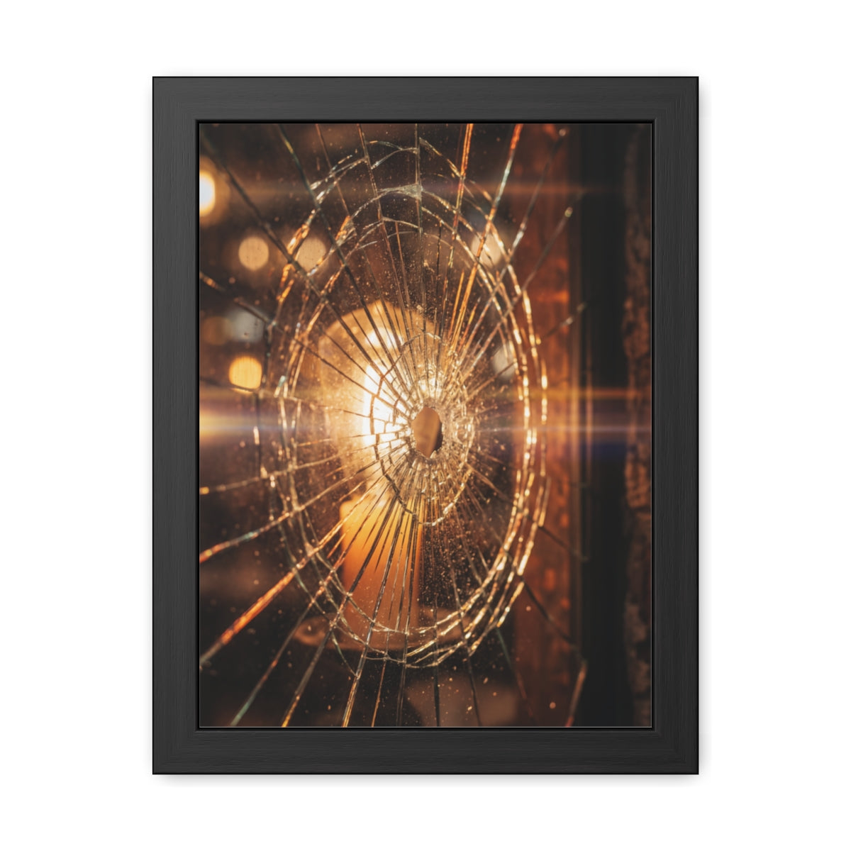 Framed Poster - Moody Fractured Glass — Portrait