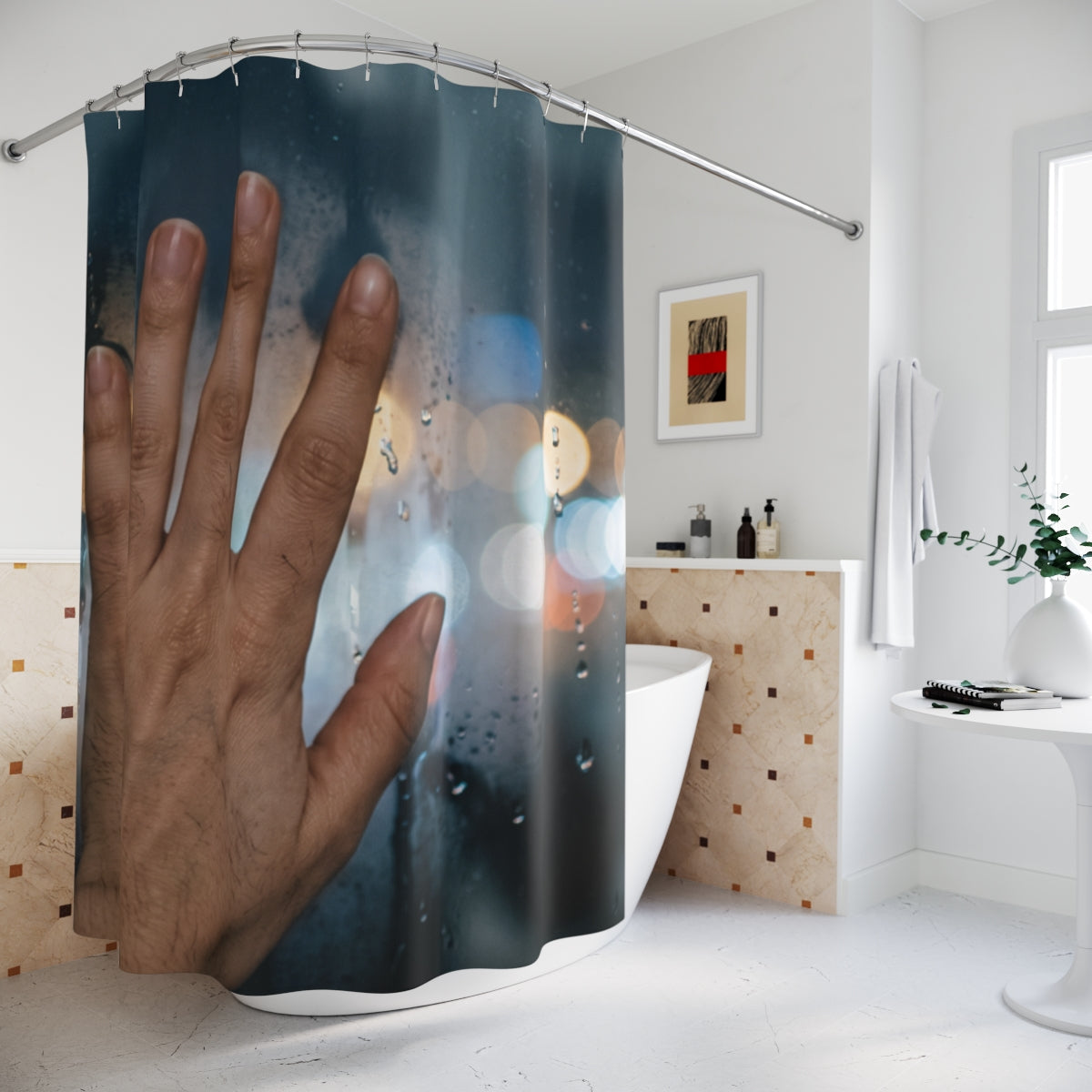 Rainy City Window Shower Curtain