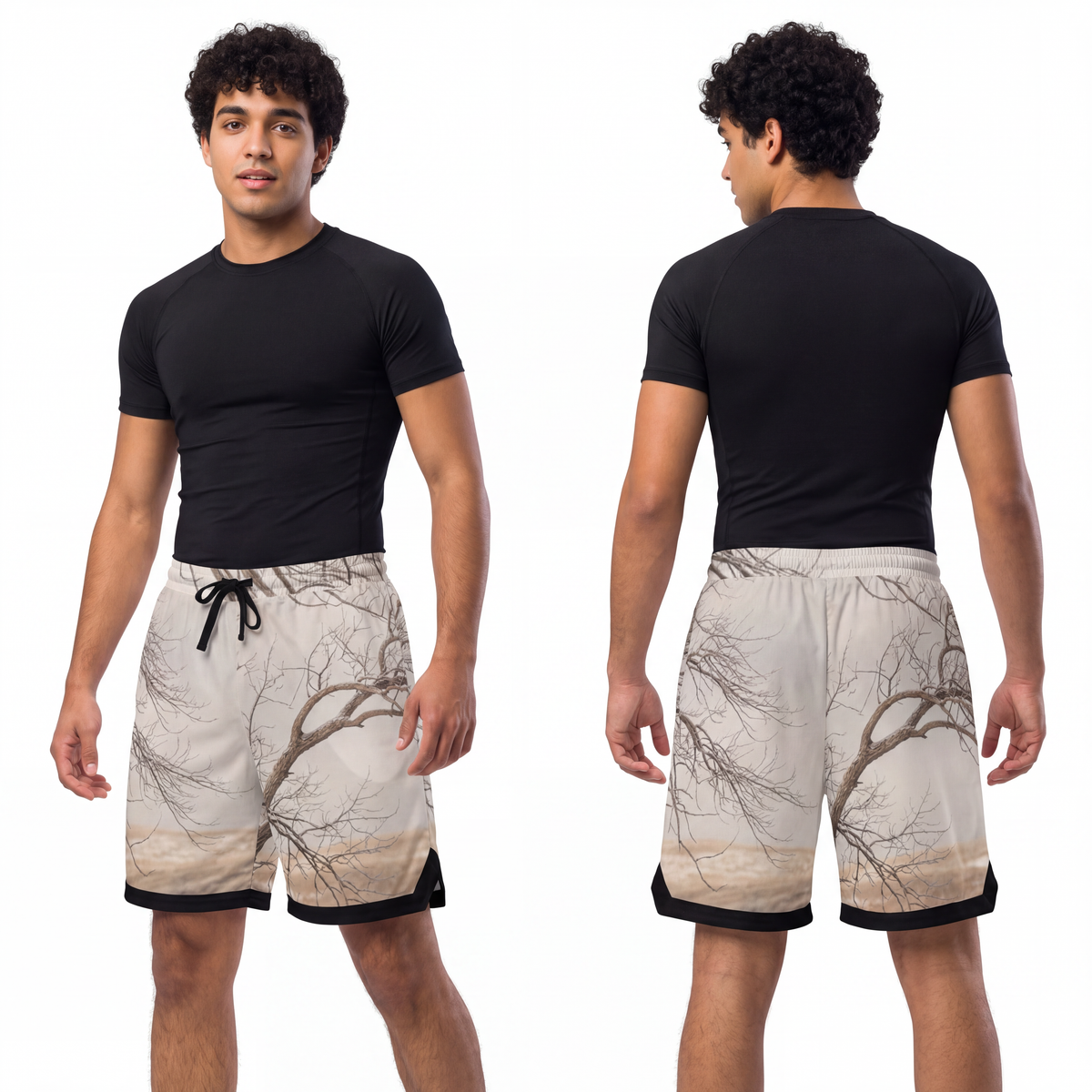 Men's Basketball Rib Shorts - Silent Branches Winter... |...