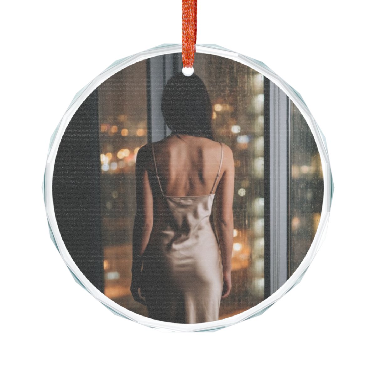 Crystal Glass Ornament - Nocturnal Rain Silk Reverie Fine......
