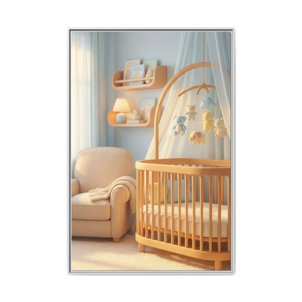 Matte Canvas, Framed - Dreamy Serene Nursery Art — White /...