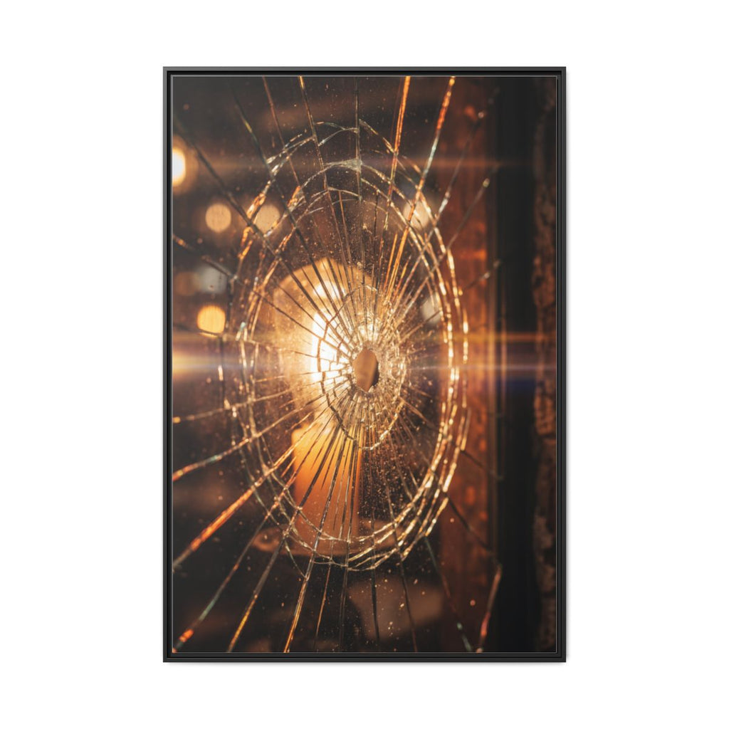 Framed Matte Canvas - Shattered Glass — Black / 1.25"