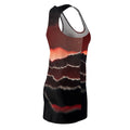 Crimson Vortex Abstract Art Racerback Dress