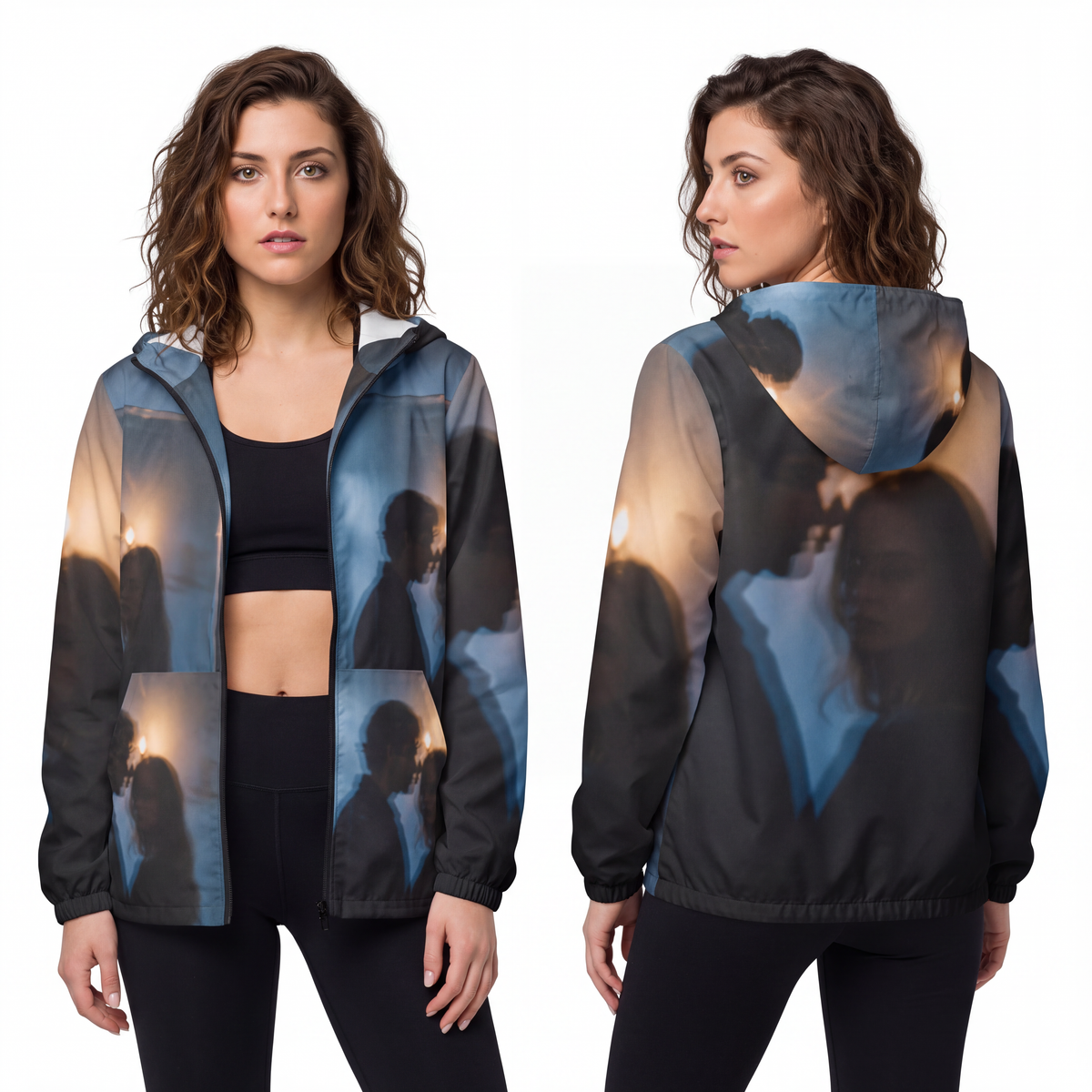 Midnight Shadow Windbreaker - Aesthetic Outerwear | Echovira...