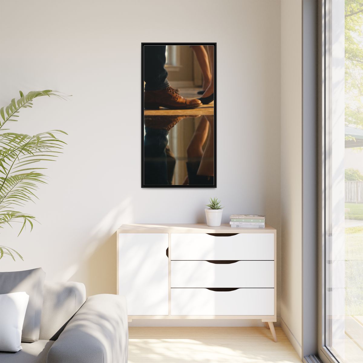 Matte Canvas, Framed - Golden Hour Reflections Cinematic Art...