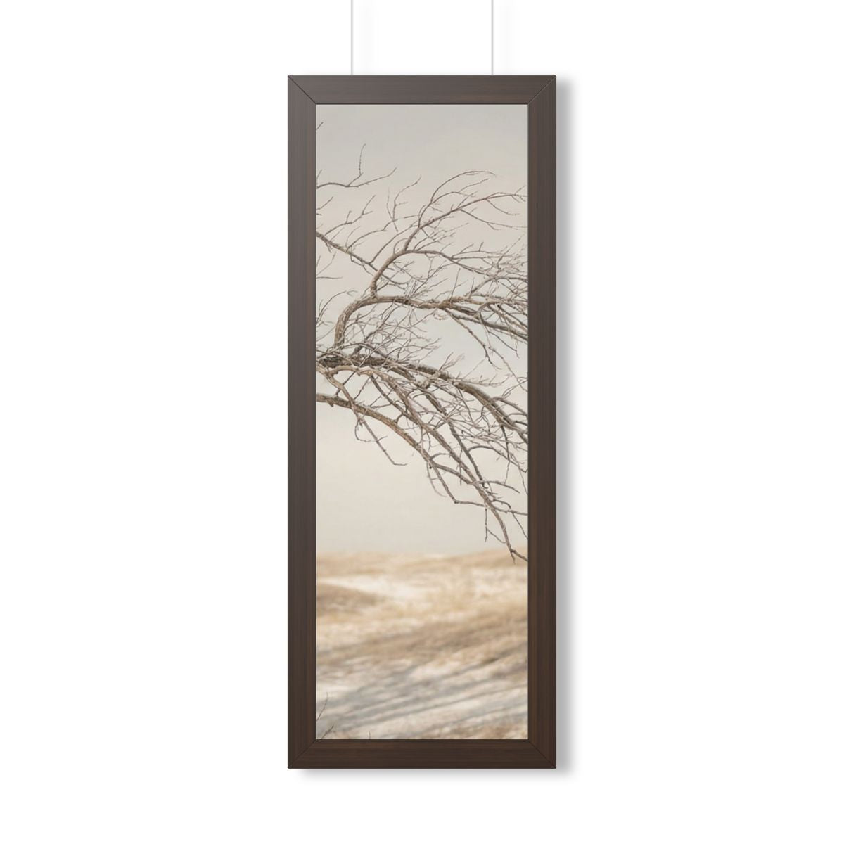Framed Vertical Poster - Winter Branch Solitude Landscape —...