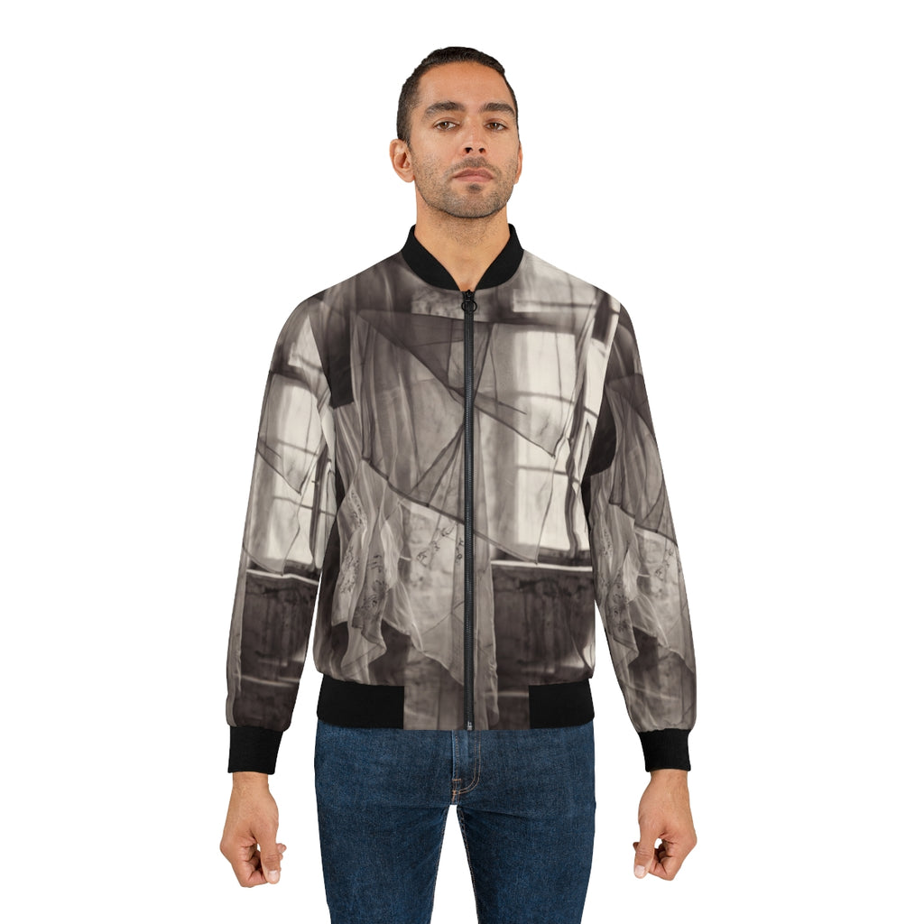 Men's Bomber Jacket - Spectral Veils | Echovira Gallery