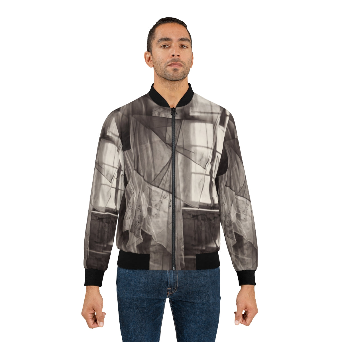 Men's Bomber Jacket - Spectral Veils | Echovira Gallery