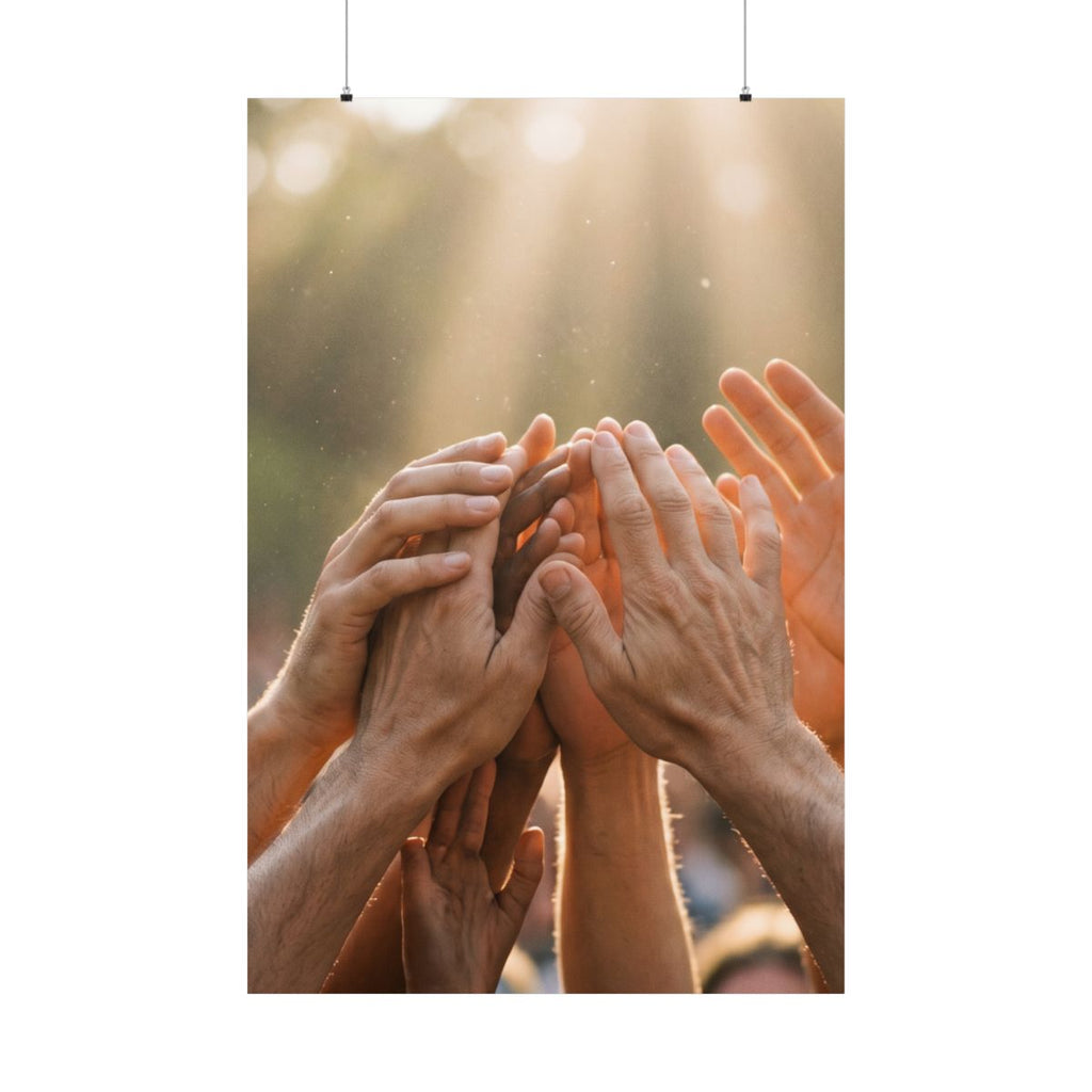 Matte Vertical Posters - Golden Rays of Unity Wall Art (8×10...