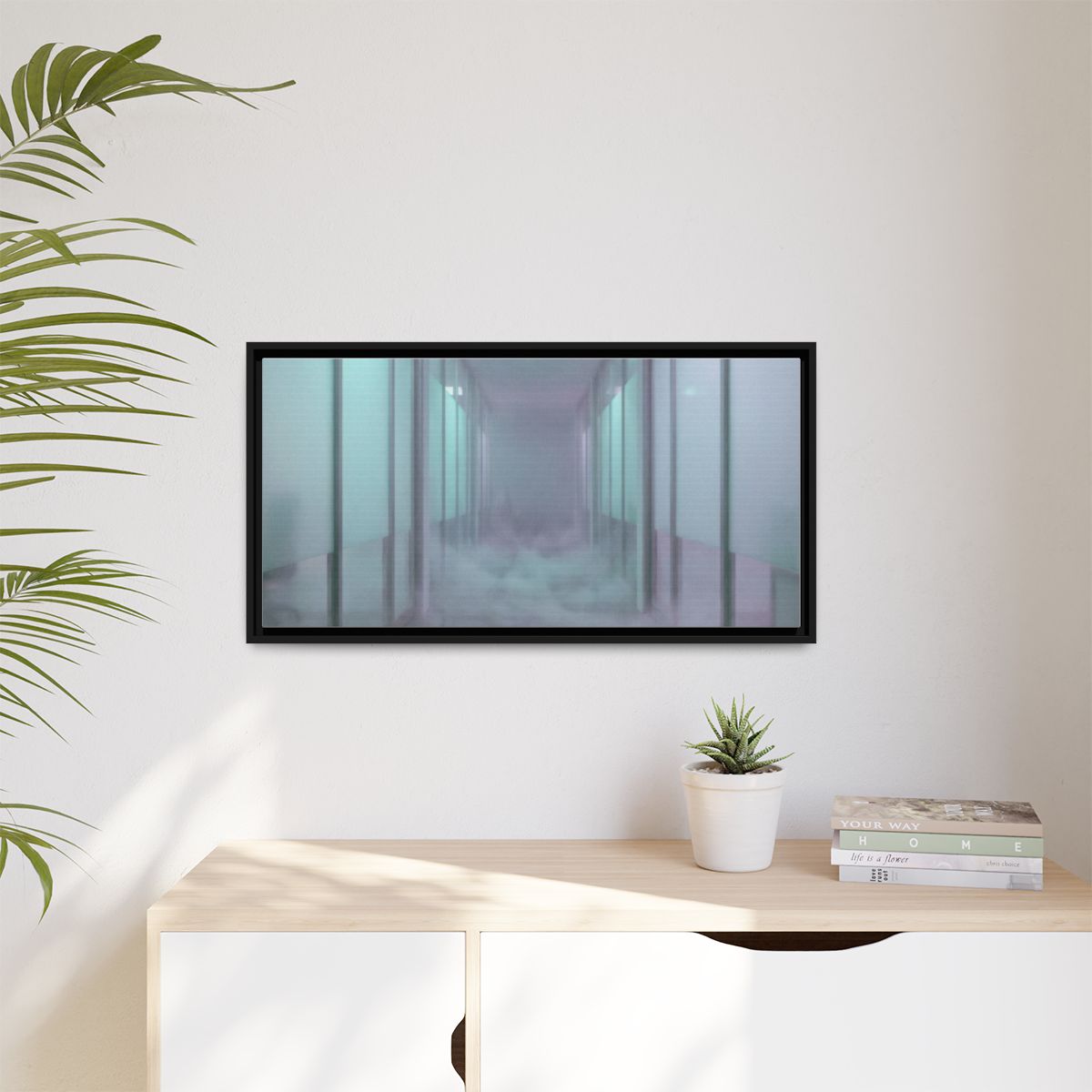 Matte Canvas, Framed - Liminal Corridor Fog Art Print —... |...