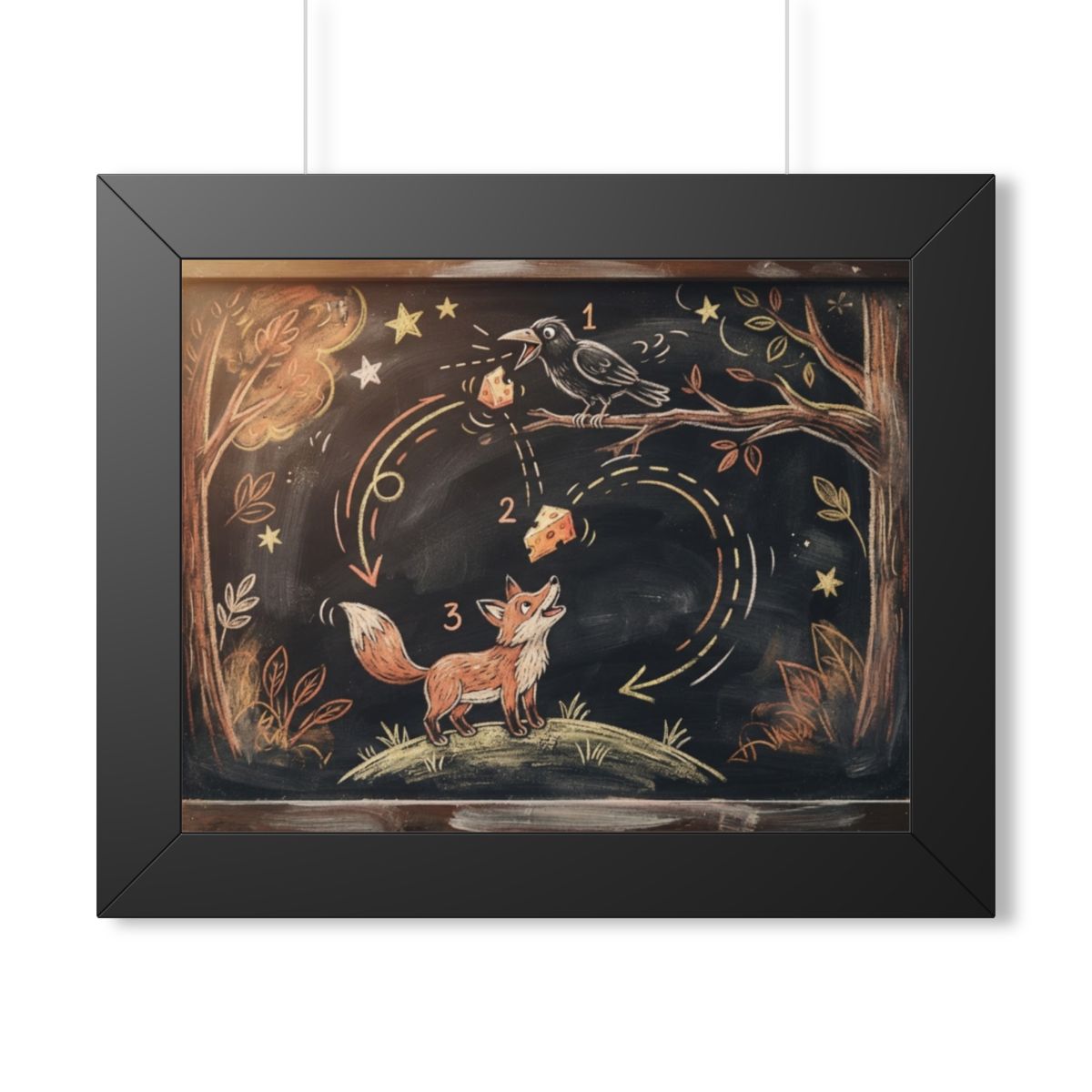 Framed Horizontal Poster - Storybook Slate — Black (14×11......