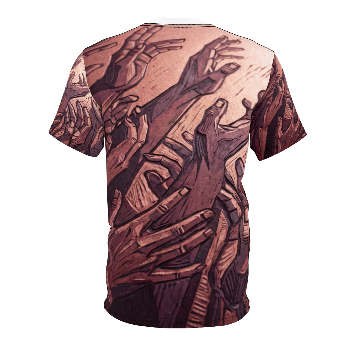 Unisex Cut & Sew Tee with Ascending Hands Art